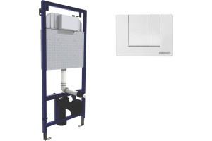 Система инсталляции для унитазов Berges Wasserhaus Novum с кнопкой смыва, белая 040241