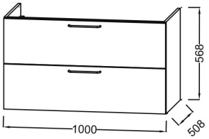 Тумба для комплекта Jacob Delafon Odeon Rive Gauche 100 дуб табак, 2 ящика, ручки черные - 3