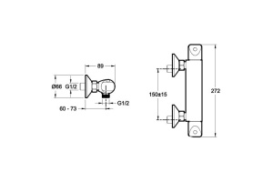 Термостат Jacob Delafon Robust E75771-CP для душа - 2