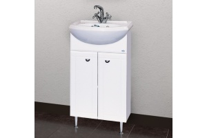 Тумба с раковиной Misty Уют 50 прямая белая
