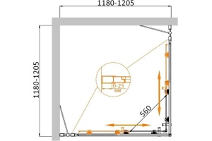 Душевой уголок Cezares Molveno 120х120 хром стекло прозрачное - 3