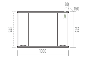 Зеркало-шкаф Misty Атлантик 100 серое матовое - 3