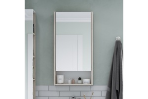 Зеркало-шкаф Aquaton Сканди 45 белый - светлое дерево - 3
