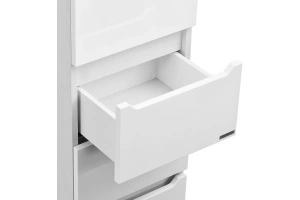 Шкаф пенал Aquaton Дакота 34 с бельевой корзиной белый - светлое дерево - 3