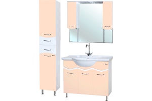 Тумба с раковиной Bellezza Мари 105 белая/бежевая - 3