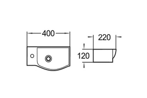 Раковина подвесная WeltWasser WW AISBACH 7940 GL-WT L 40 белый (10000008686) - 2
