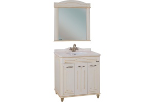 Мебель для ванной Bellezza Аллегро Люкс 100 бежевая патина золото