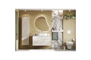 Комплект мебели Aquaton Марбл 100 белый-серый