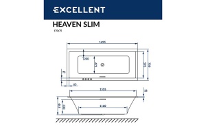 Акриловая ванна Excellent Heaven Slim 170х75 белая - 3