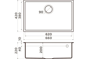 Мойка кухонная Omoikiri Tedori черная (4993972) - 3