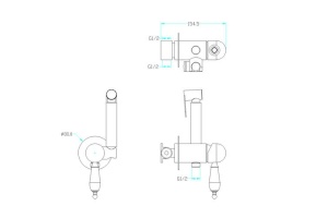 Гигиенический душ Boheme Medici бронза глянцевая - 2