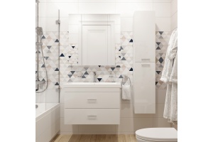 Мебель для ванной DIWO Ростов 80 белая, в современном стиле, российская (гарнитур, комплект)