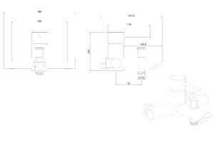Смеситель для ванны Allen Brau Glority хром - 2