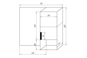 Зеркало-шкаф Azario Gris 73х80 дуб веллингтон (CS00080419) - 3