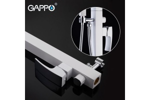 Смеситель напольный для ванной белый/хром G3007-8 - 3