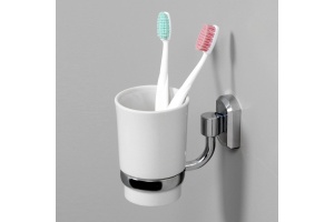 Стакан для зубных щеток WasserKRAFT  хром - белый - 2