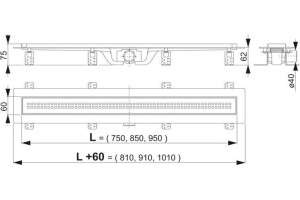 Душевой лоток AlcaPlast APZ9-Simple 850 с решеткой и опорами - 2