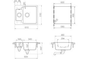 Мойка  Cambridge 60  Cristalite альпина - 2