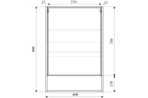 Зеркало-шкаф 1MarKa Mira 60 дуб сонома - 3