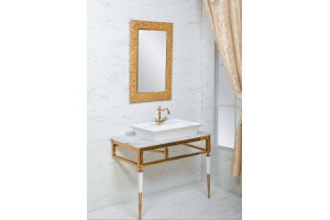 Консоль под раковину Armadi Art Vogue 100 золото - белый - 3