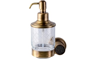 Дозатор для жидкого мыла настенный Boheme Royal Cristal бронза