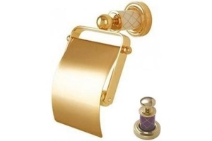 Держатель для туалетной бумаги Boheme Murano золото с фиолетовым