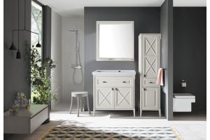 Зеркало ASB-Woodline Монте 80 бежевое, с полкой - 2