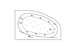 Акриловая ванна Excellent Kameleon 170x110 белая золото правая с гидромассажем - 2