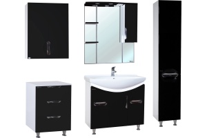 Зеркало-шкаф Bellezza Лагуна 85 R черный - 2