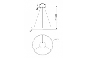 Подвесной светодиодный светильник Maytoni Rim MOD058PL-L32BS4K - 3