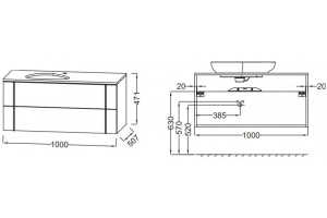 NOUVELLE VAGUE EB3040-N18 Тумба 100 см под раковину - 2 ящика, белый - 2