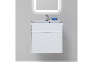 Тумба с раковиной Aquanet Латина 70 2 ящика белая