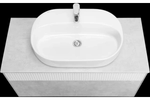 Тумба с раковиной Aquaton Марбл 100 белый-серый - 2