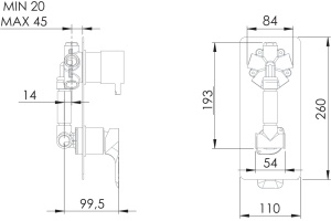 Смеситель для ванны с душем Remer Infinity I94 С ВНУТРЕННЕЙ ЧАСТЬЮ - 2