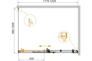 Душевой уголок Cezares Stylus Soft AH 1 120/100 C Cr - 3
