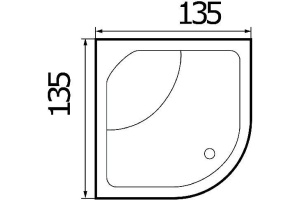 Ванна акриловая полукруглая River Wemor 135/135/55 C (10000003043) - 3