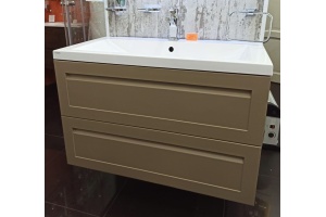 PLATINO База под раковину подвесная с двумя выкатными ящиками, Капучино матовый AM-Platino-900-2C-SO-CM - 3