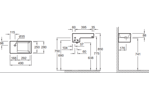 Рукомойник Jacob Delafon Terrace EGA012 49 см - 2