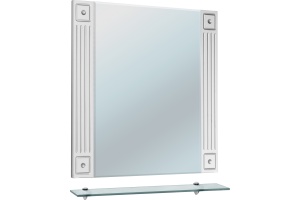 Зеркало Bellezza Венеция Люкс 75 белое патина серебро