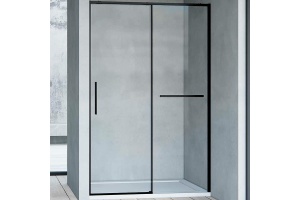 Душевая дверь Vincea Slim Soft 110 черная стекло прозрачное