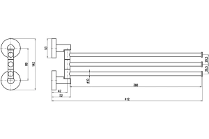 Полотенцедержатель тройной Rav Slezak Colorado хром - 2