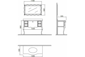 Мебельная раковина Belbagno Angel 120х59,5 белый (BB320ANB-B) - 3