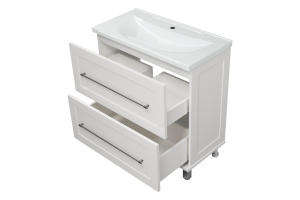 Тумба под раковину напольная Misty Марта 80 белая глянцевая - 2