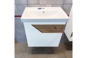 Тумба под раковину Бриклаер Брайтон 80 белая матовая/дуб кера (4627125415821) - 2