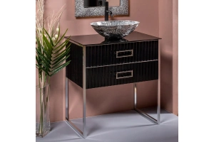 Тумба под раковину чашу Boheme Armadi Art Monaco 80 черный глянец - хром