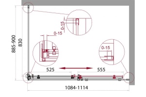 Душевой уголок BelBagno Acqua 110х90 хром (ACQUA-AH-1-110/90-C-Cr) - 2