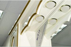 Зеркало-шкаф Misty Монако 80 L белый-золото с подсветкой - 2