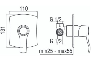 SI98108CR SOFI смеситель для душа (внешняя и скрытая часть) - 2