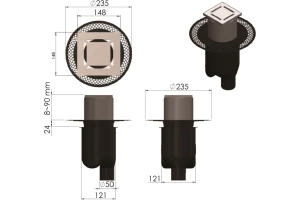 Душевой трап Berges Platz Norma 15х15 хром глянцевый - 2