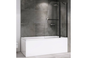 Шторка на ванну ABBER Ewiges Wasser 100х140 профиль черный (AG50100B)